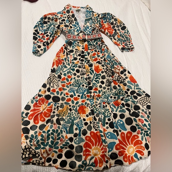Anthropologie FARM Rio Mushroom Forest canvas Dress - Picture 6 of 9